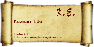 Kuzman Ede névjegykártya